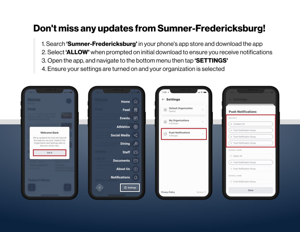 Directions for Setting Up The Apptegy App for Sumner-Fredericksburg